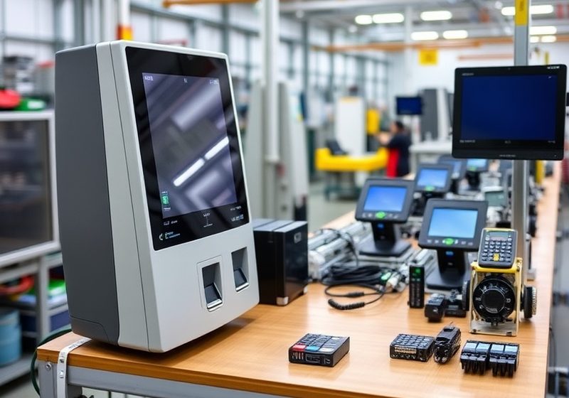 Módulo dispensador de un terminal de autoservicio en banco de pruebas